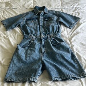 Agolde Blue Denim Jumpsuit